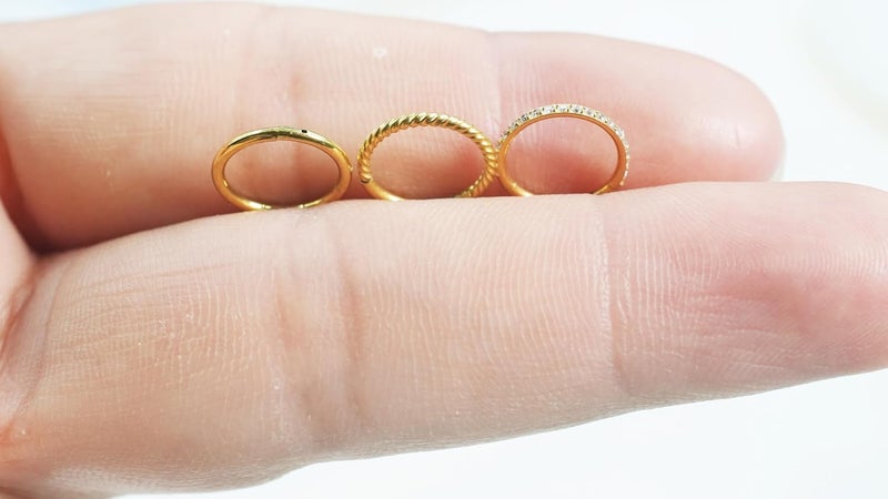 HQLA 16G 18G 6mm 8mm 10mm Hinged Clicker Segment CZ Twisted Clicker Nose Rings Hoop Helix Cartilage Daith Tragus Sleeper Earrings Body Piercing for Women Men - Image 2